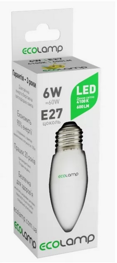 Лампа світлодіодна ECOLAMP, 6 Вт, (EL-C376274100)